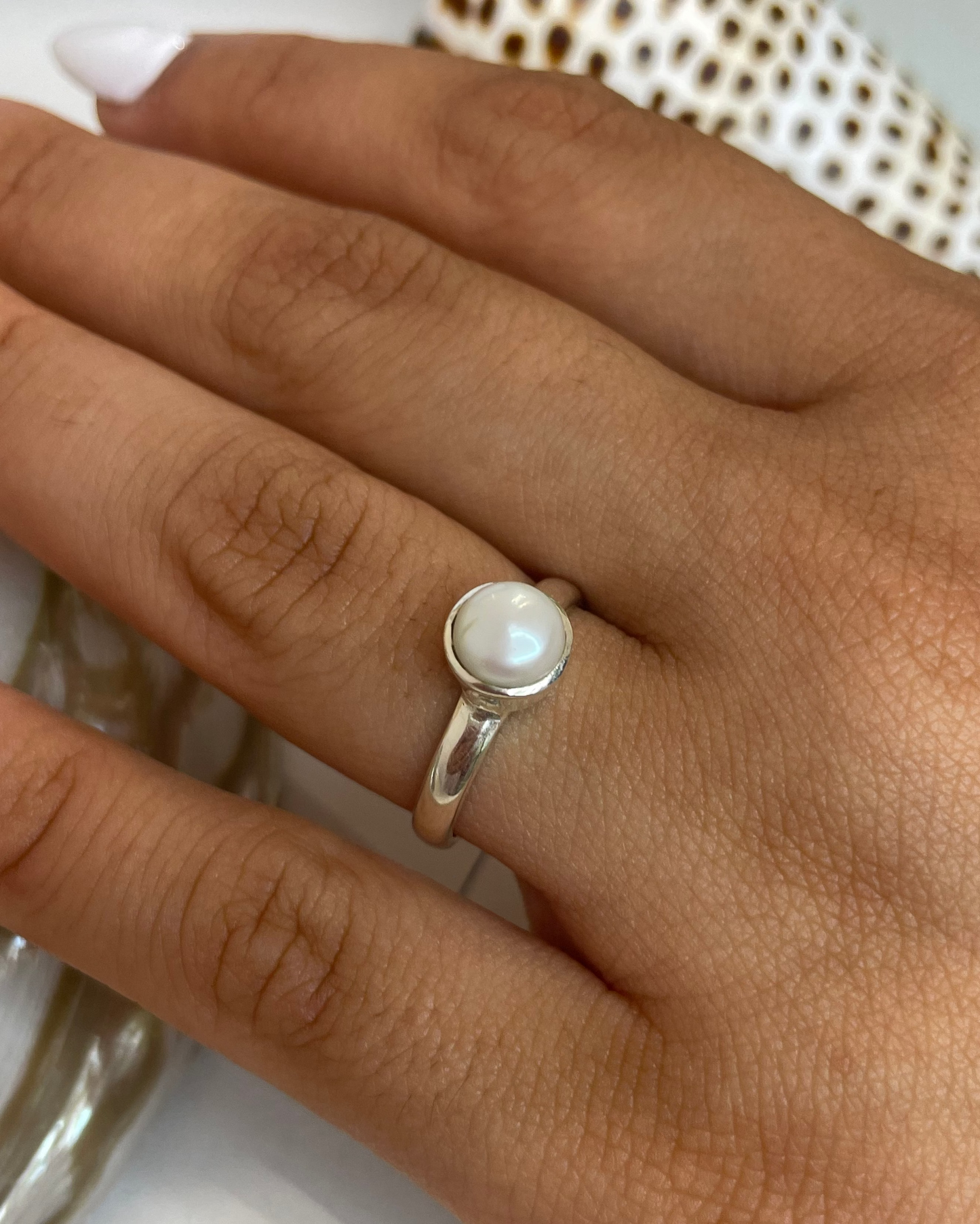 Noa Freshwater Pearl Ring Sterling Silver