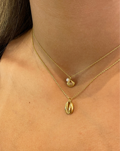 Oasis Cowrie Shell Necklace 18k Gold