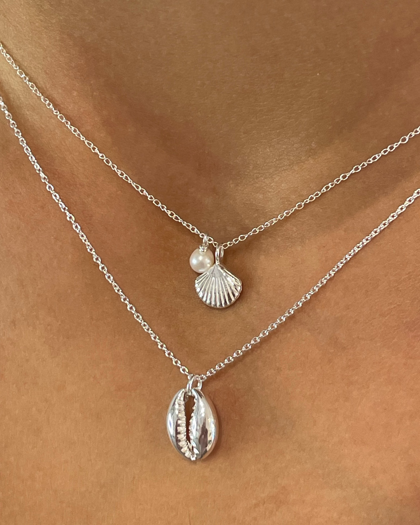 Oasis Cowrie Shell Necklace Sterling Silver