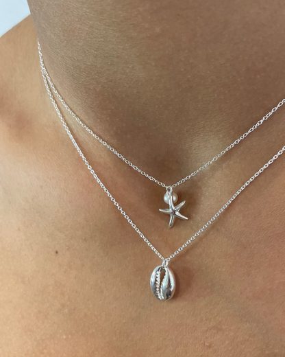 Zali Starfish & Freshwater Pearl Necklace Sterling Silver