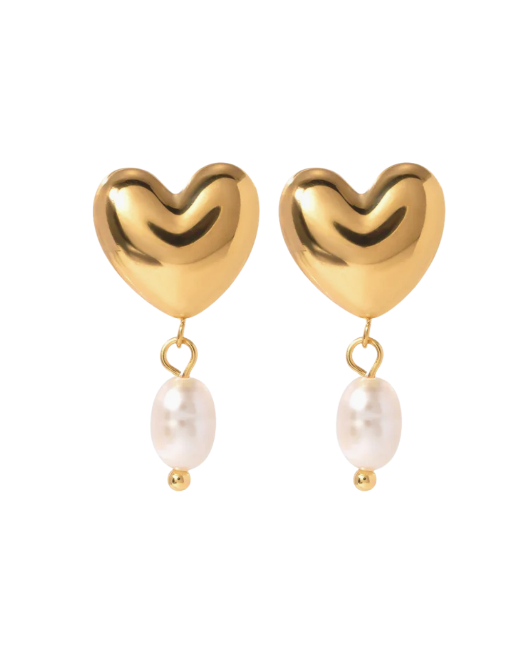 Amour Pearl Statement Stud Earrings 18k Gold