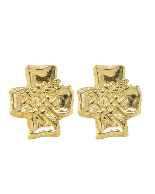 Chloe Statement Stud Earrings 18k Gold