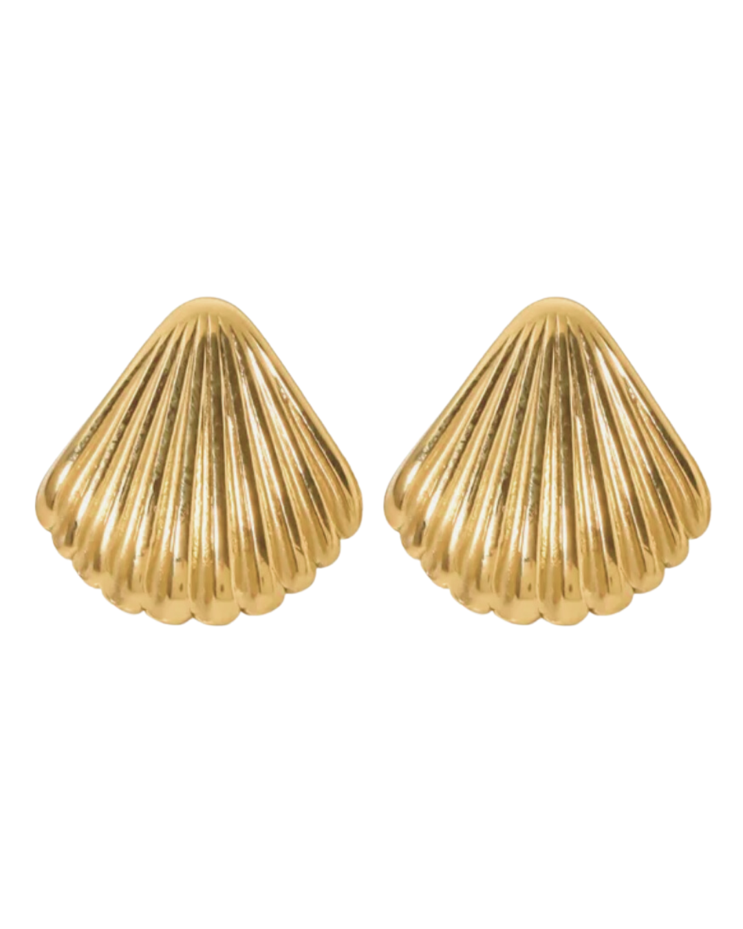 Lola Shell Statement Stud Earrings 18k Gold