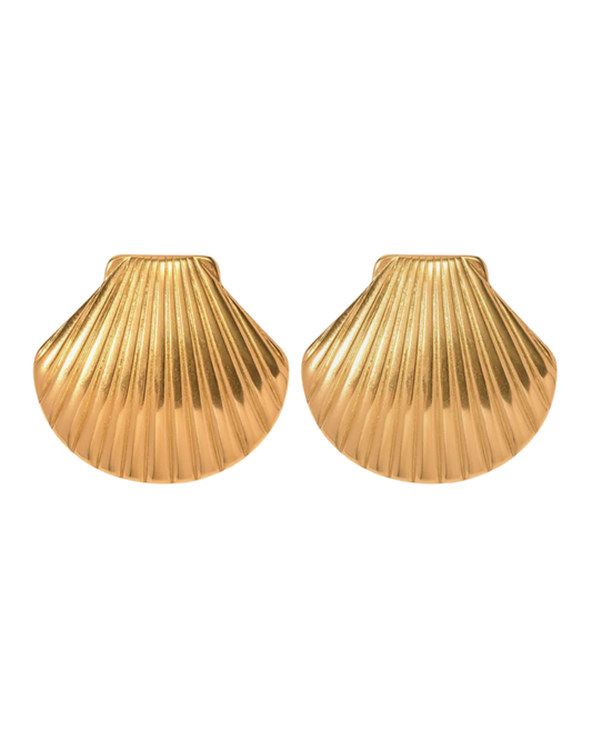 Paradiso Shell Statement Stud Earrings 18k Gold