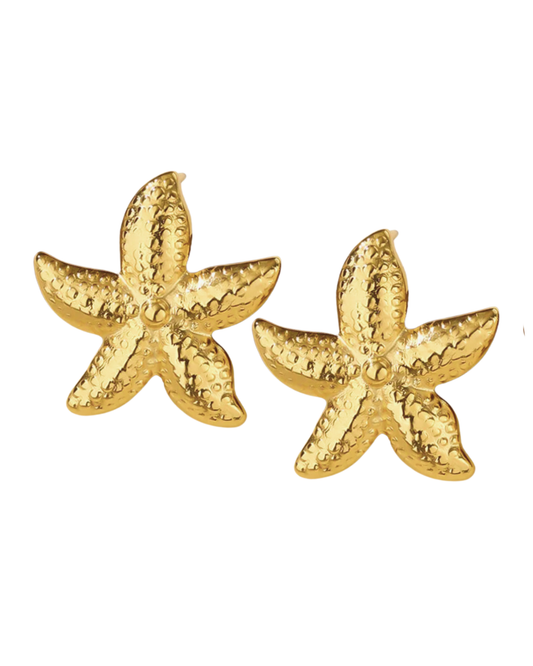 Starfish Statement Stud Earrings 18k Gold