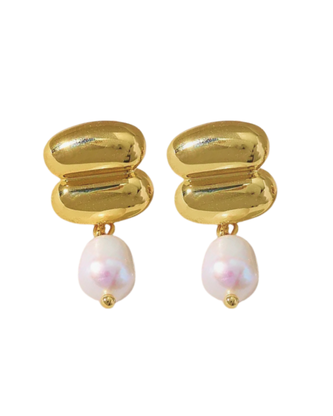 Pearla Statement Stud Earrings 18k Gold