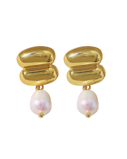 Pearla Statement Stud Earrings 18k Gold