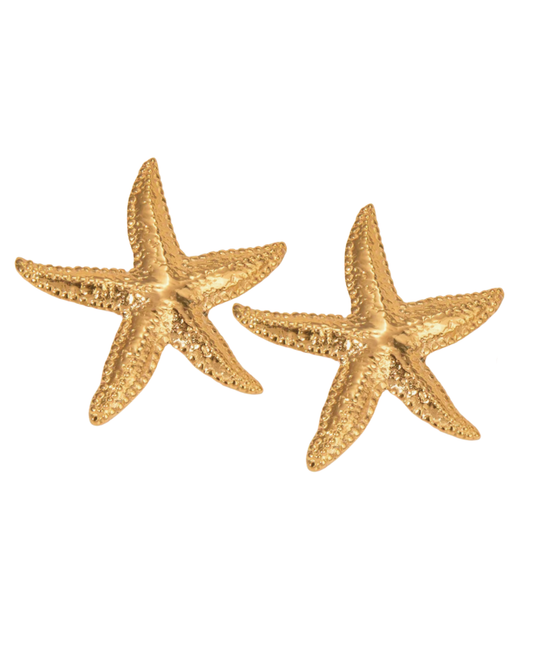 Saylor Starfish Statement Stud Earrings 18k Gold