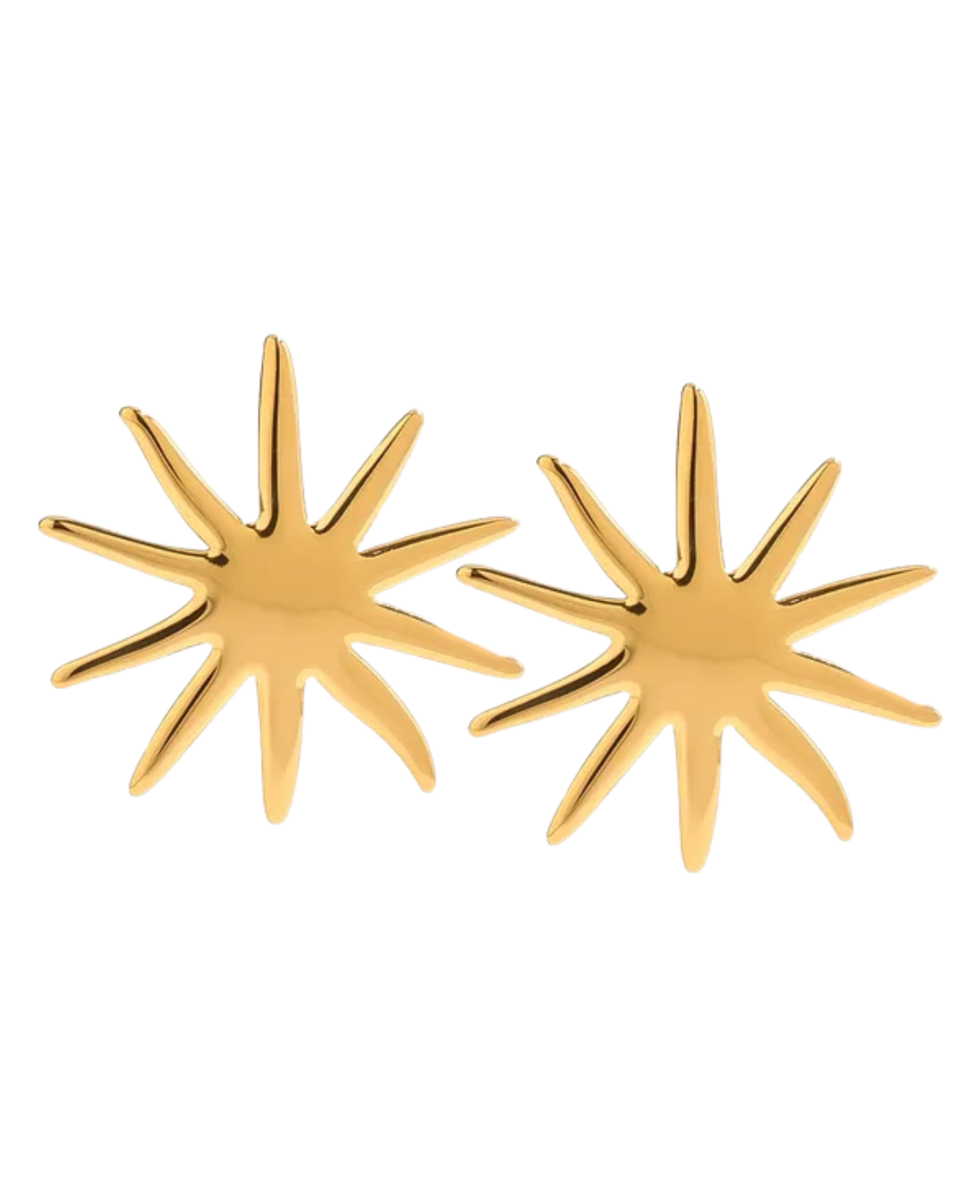 Solana Sun Statement Stud Earrings 18k Gold