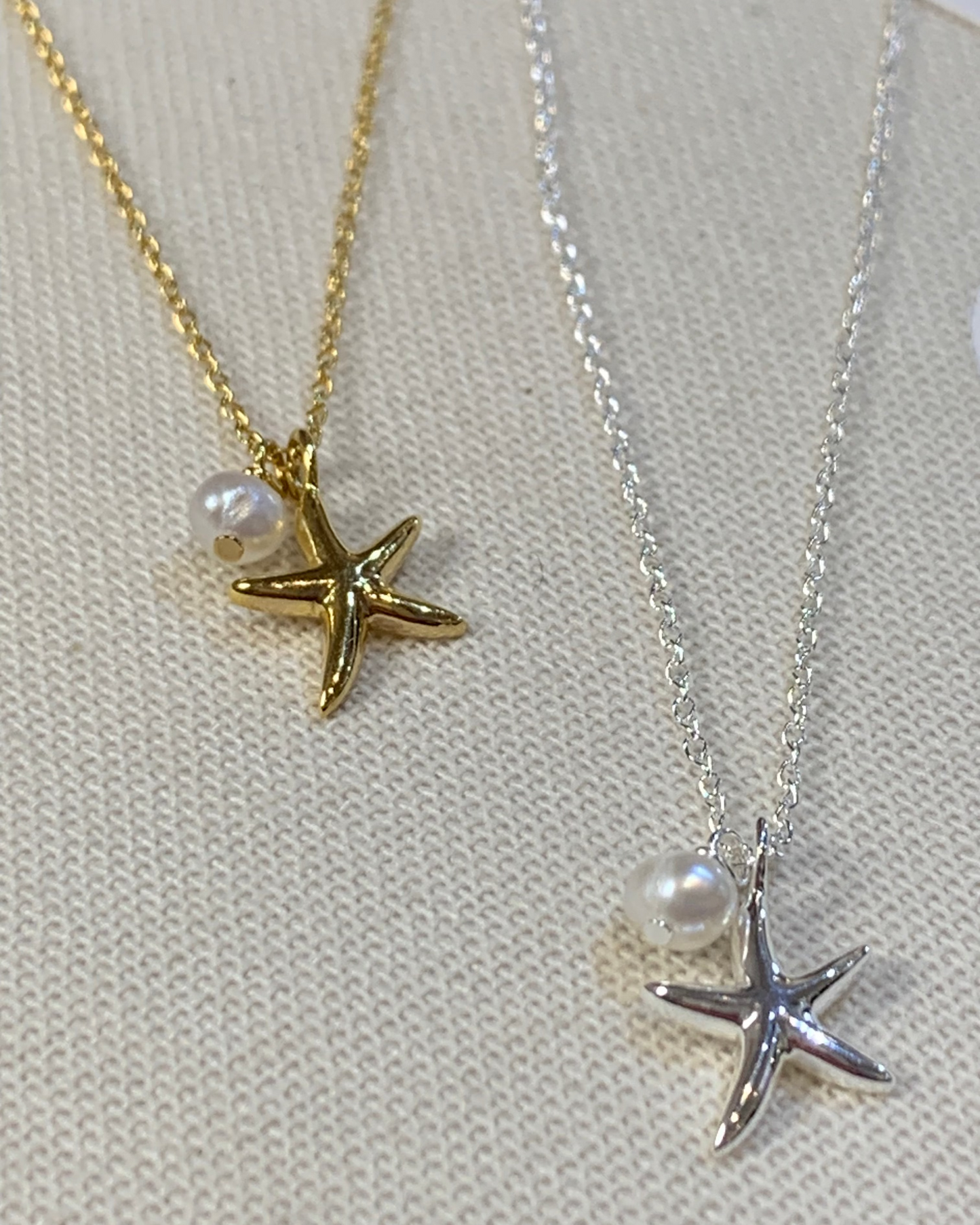 Zali Starfish & Freshwater Pearl Necklace Sterling Silver