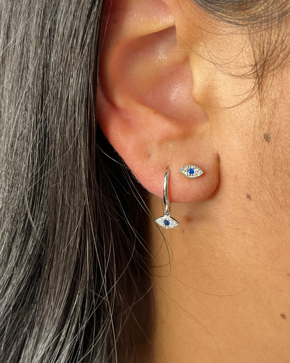 Sofia Evil Eye Stud Earrings Sterling Silver