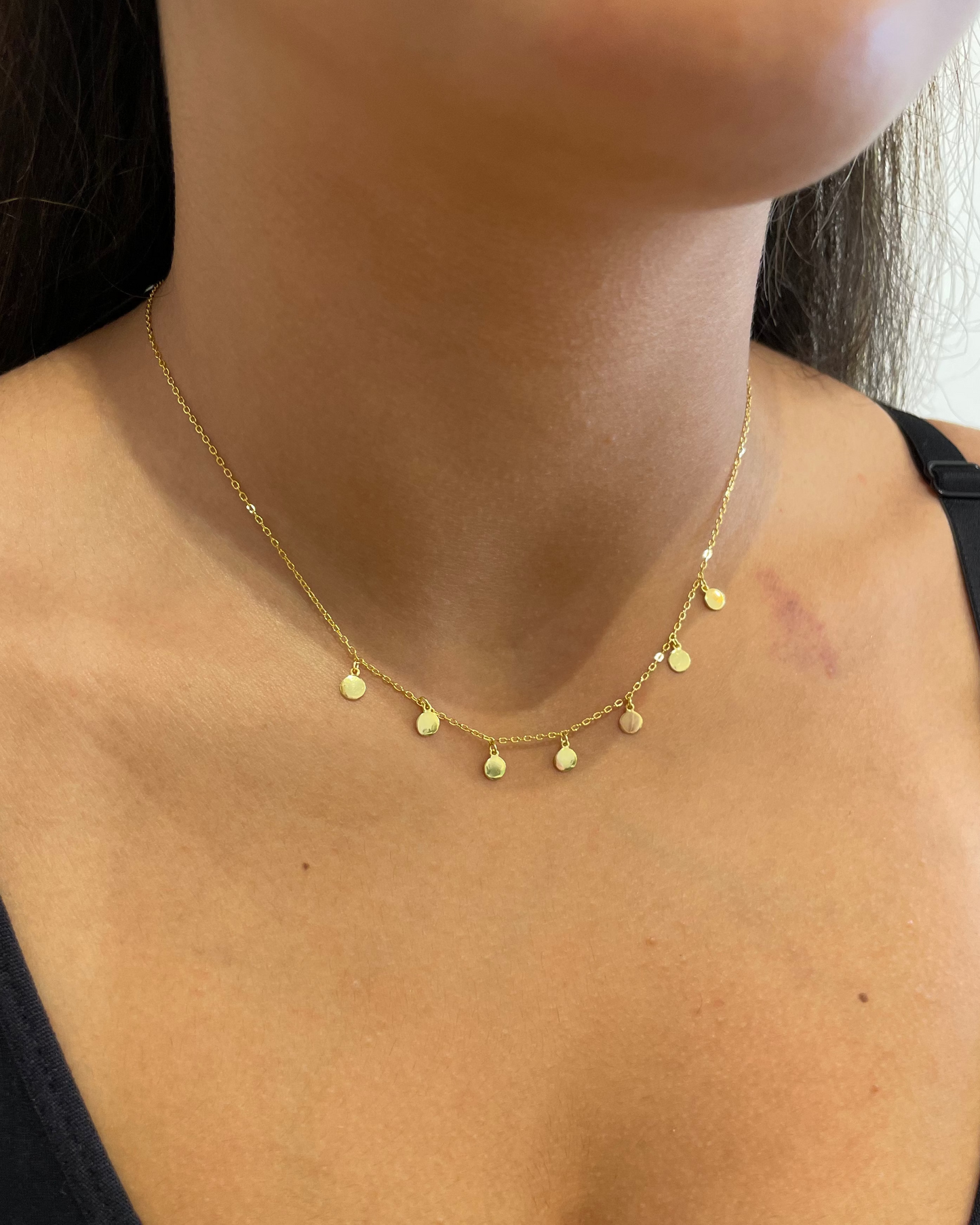 Stevie Disc Choker Necklace 18k Gold