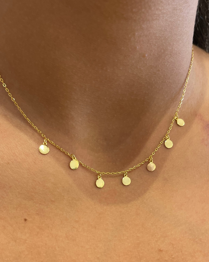 Stevie Disc Choker Necklace 18k Gold