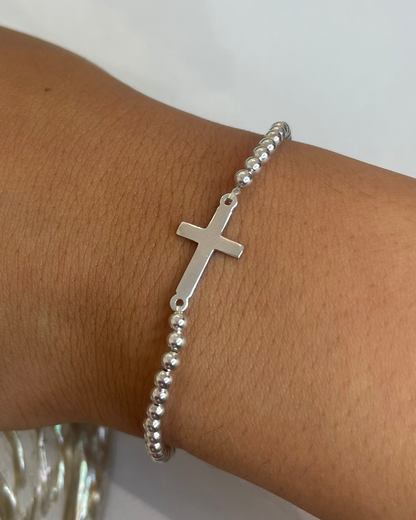 Cross Beaded Stacking Bracelet