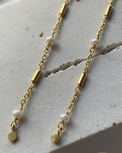 Gold Freshwater Pearl Drop Earrings