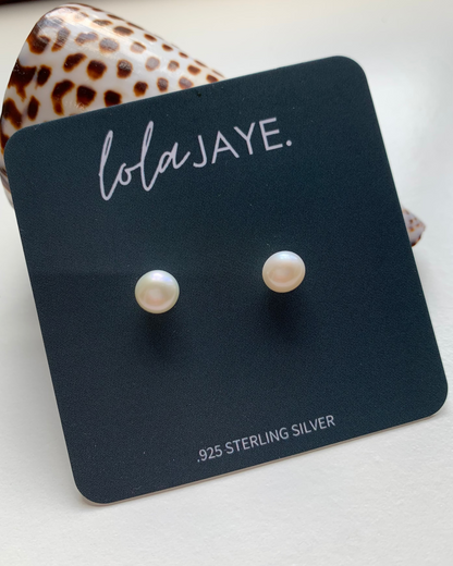 Freshwater Pearl Stud Earrings Small 6mm