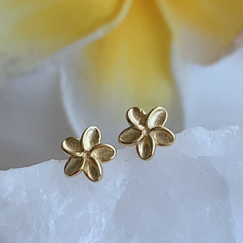 Sola Frangipani Stud Earrings 18k Gold