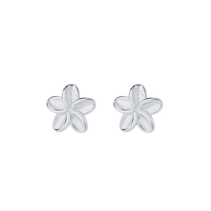 Frangipani Stud Earrings Silver
