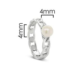 Paloma Pearl Link Ring Sterling Silver