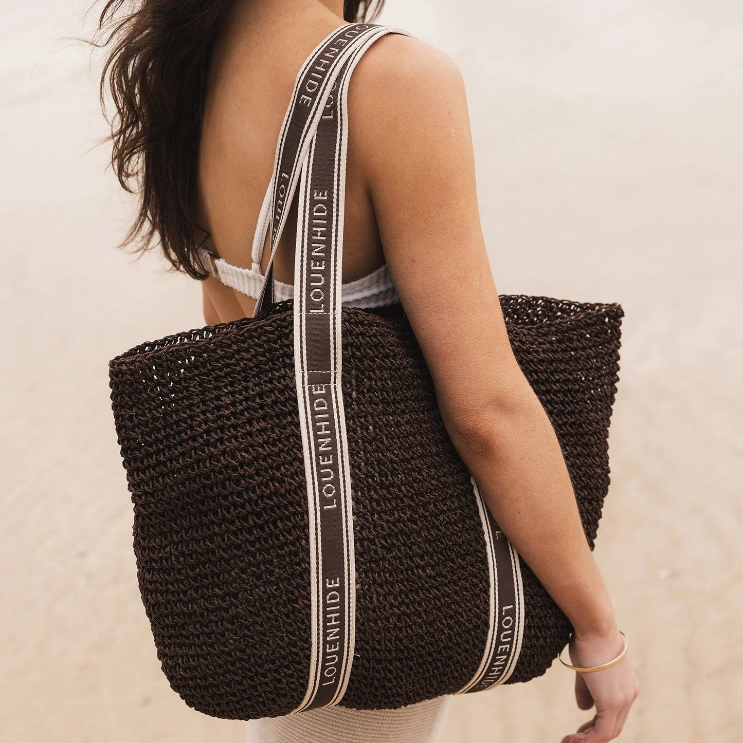 Bali Beach Bag Raffia Chocolate