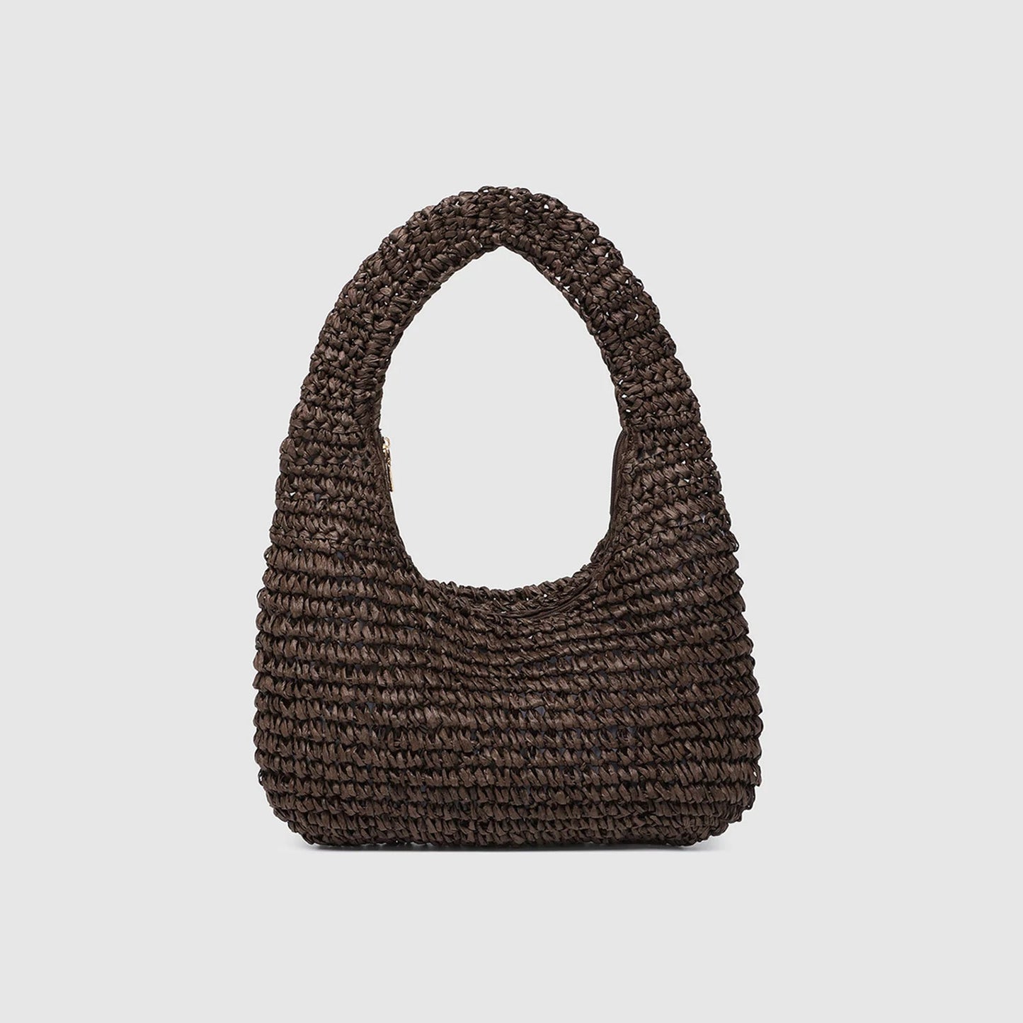 Nellie Shoulder Bag Raffia in Chocolate