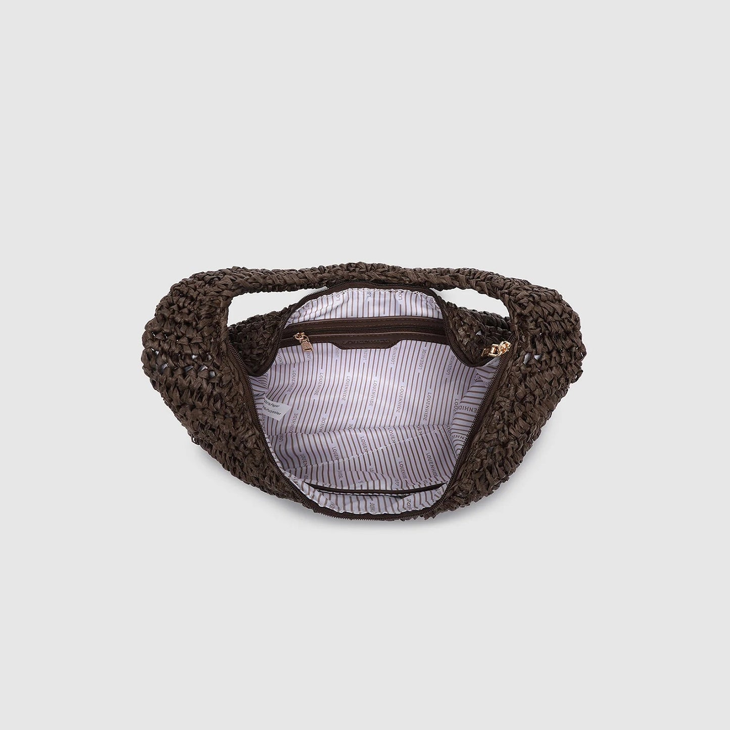 Nellie Shoulder Bag Raffia in Chocolate