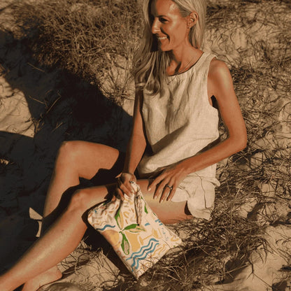 Carly Pouch Lemon Print