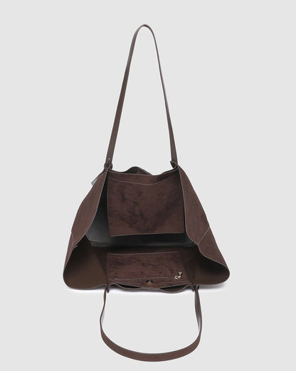 Sawyer Tote Bag Chocolate Suedette