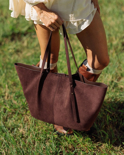 Sawyer Tote Bag Chocolate Suedette