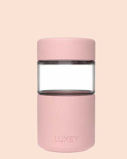 Reusable Glass Coffee Cup in Strawberry 340ml
