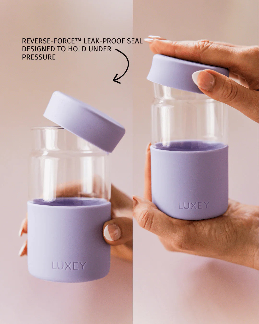 Reusable Glass Coffee Cup in Strawberry 340ml