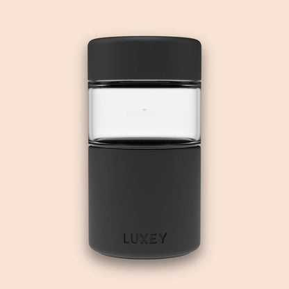Reusable Glass Coffee Cup in Black 340ml