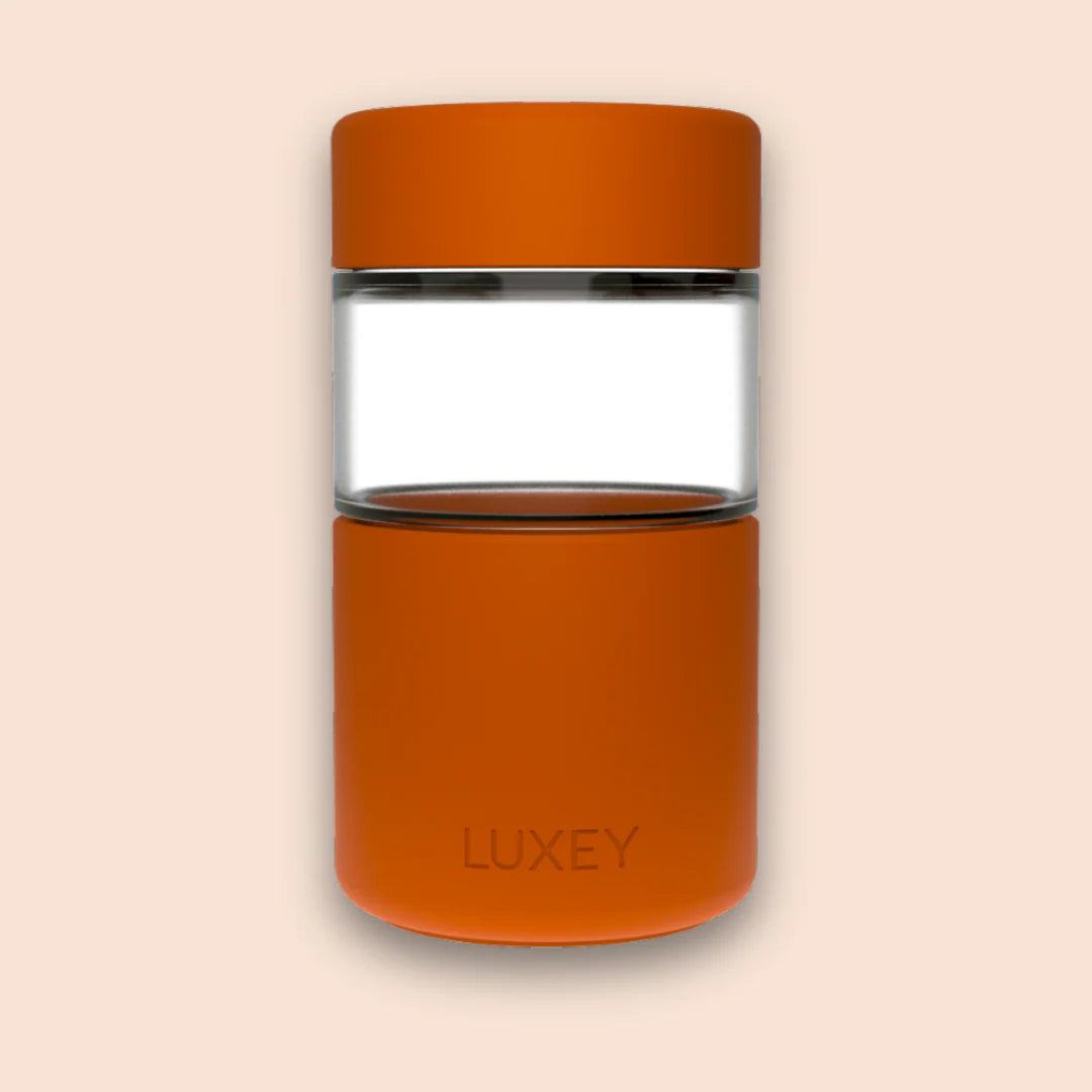 Reusable Glass Coffee Cup in Copper 340ml