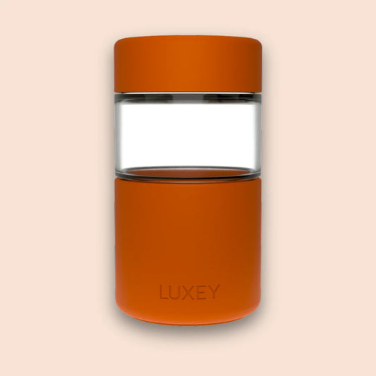 Reusable Glass Coffee Cup in Copper 340ml