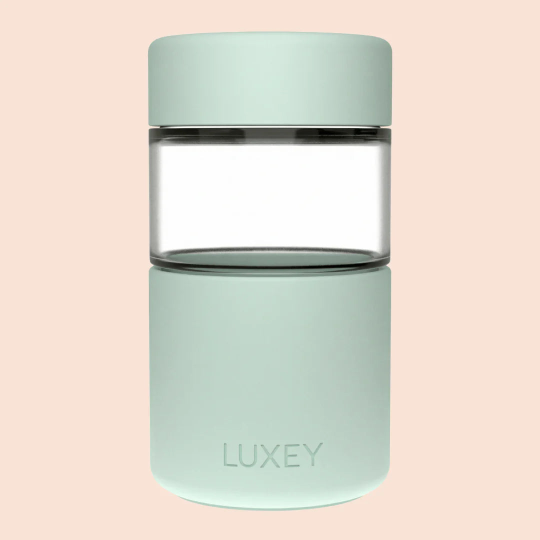 Reusable Glass Coffee Cup in Mint 340ml