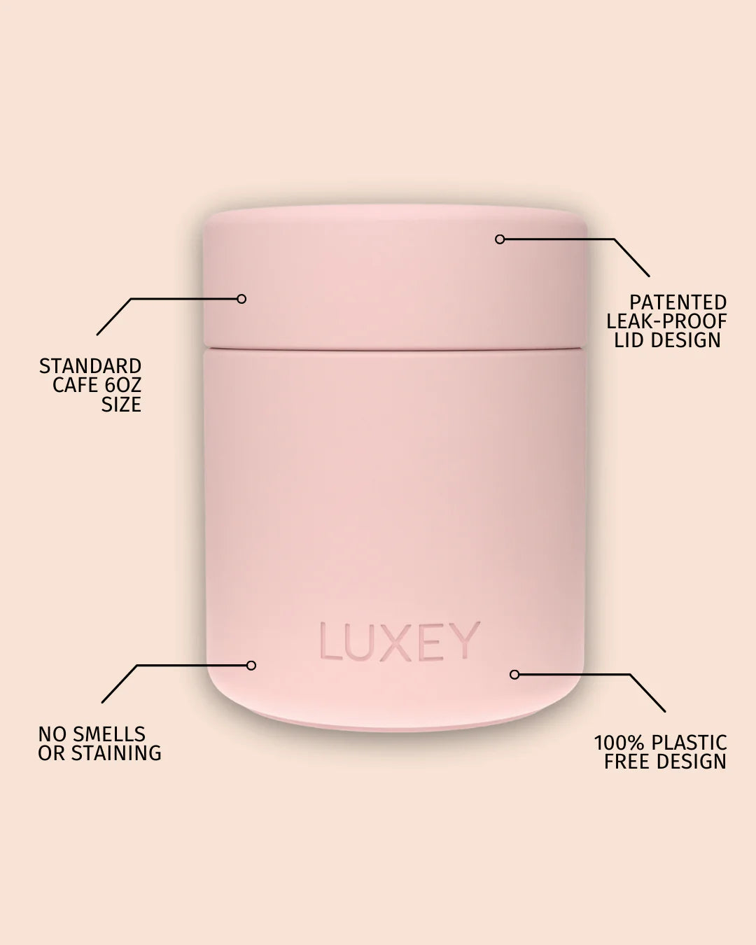 MiniLUX Reusable Glass Coffee Cup in Strawberry
