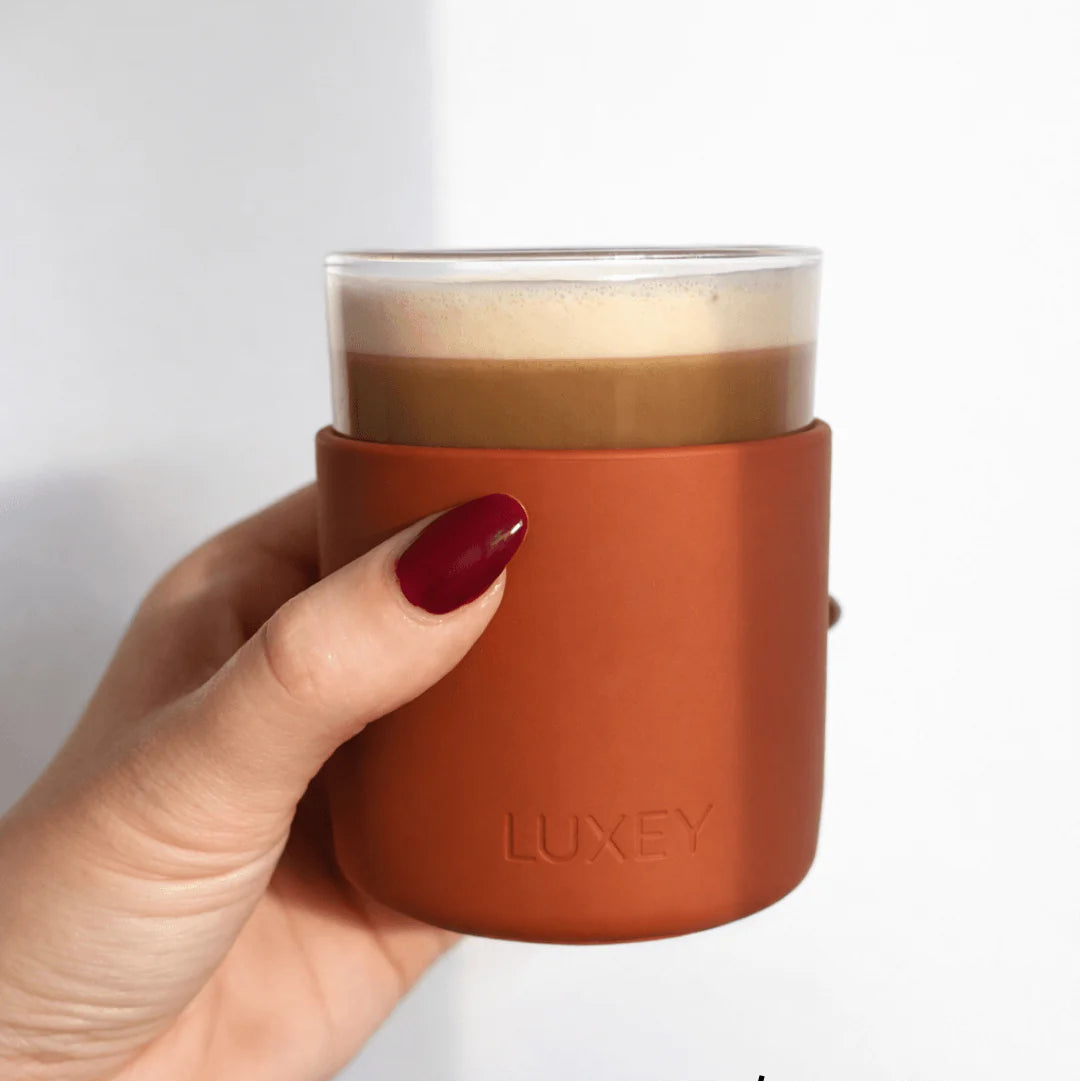 MiniLUX Reusable Glass Coffee Cup in Copper