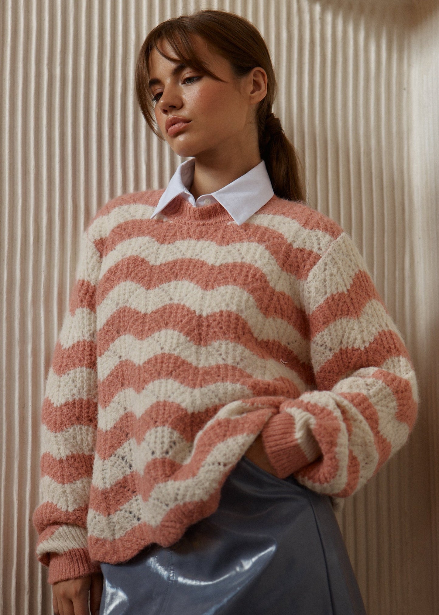 Nikkita Stripe Knit Pink