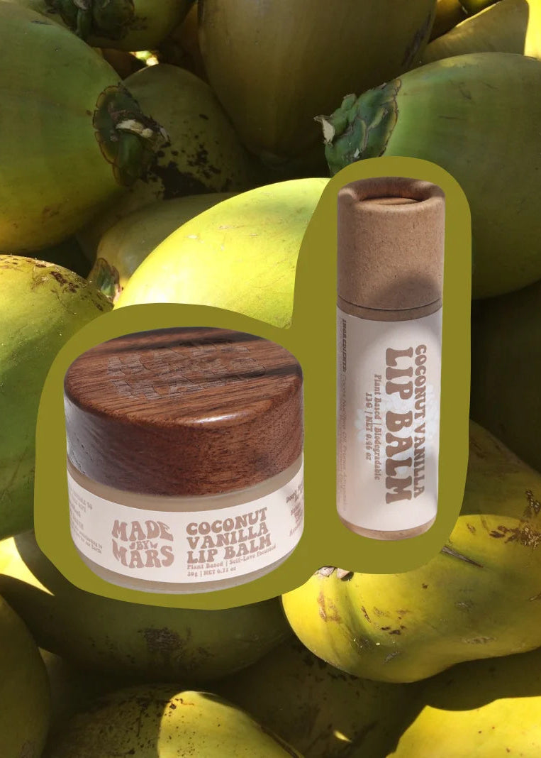 Natural Lip Balm in Coconut & Vanilla Vegan & Cruelty Free