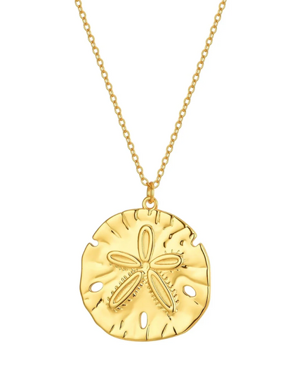 Sand Dollar Necklace 18k Gold
