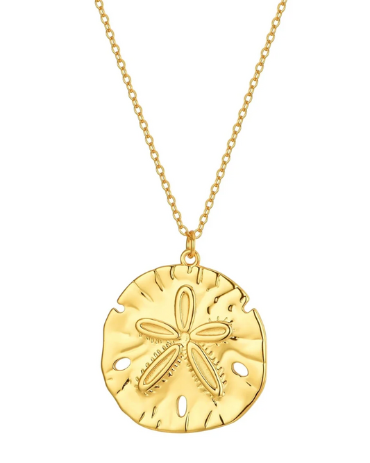 Sand Dollar Necklace 18k Gold