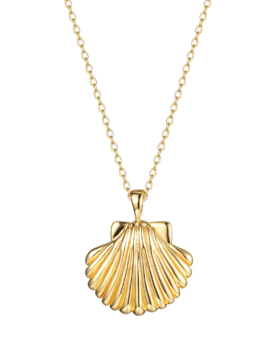 Sun Shell Necklace 18k Gold