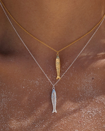 Sardine Necklace 18k Gold