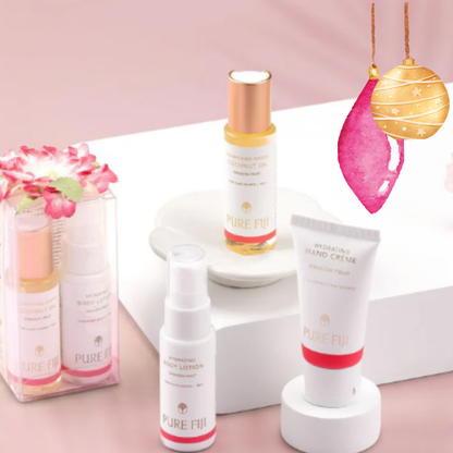 Loloma Living Pure Fiji Christmas Gift Set Mini Spa Nourish Box. Loloma Living proud stockists of Pure Fiji.