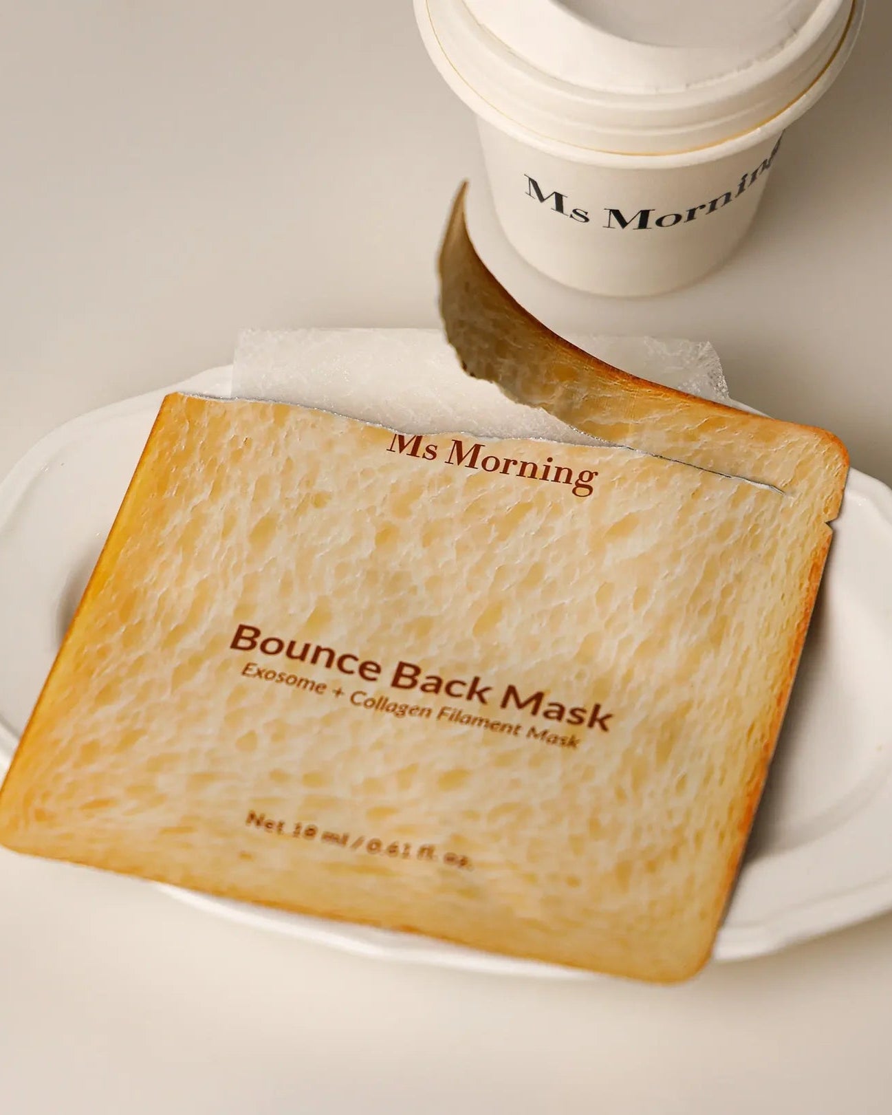 Ms Morning Bounce Back hydrating sheet mask. Korean skincare sheet mask. exosome and collagen-powered sheet mask