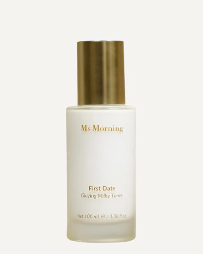 Ms Morning skincare hydrating toner close up milky consistency. First Date Glazing Milky Toner.
