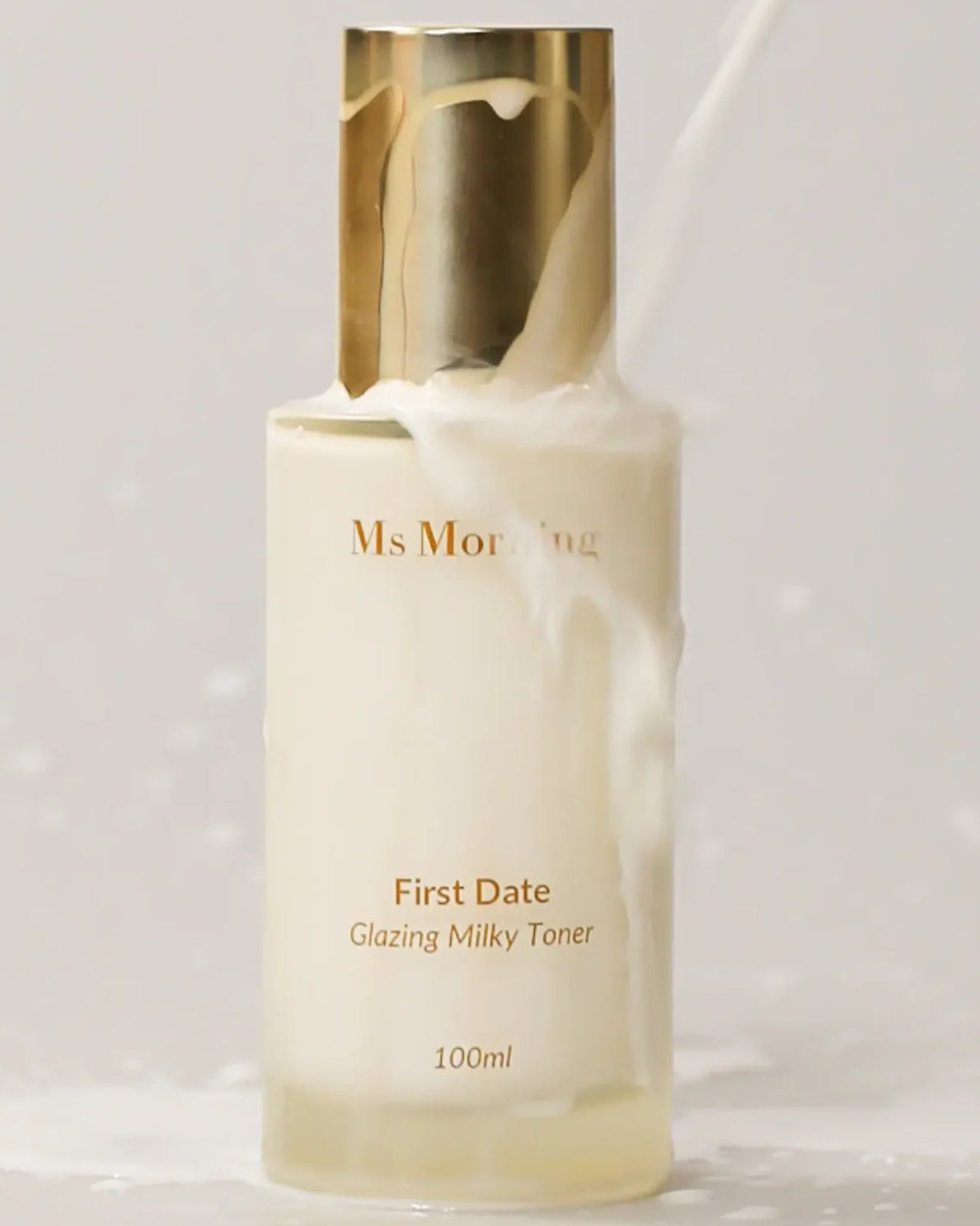 Ms Morning skincare hydrating toner close up milky consistency. First Date Glazing Milky Toner.