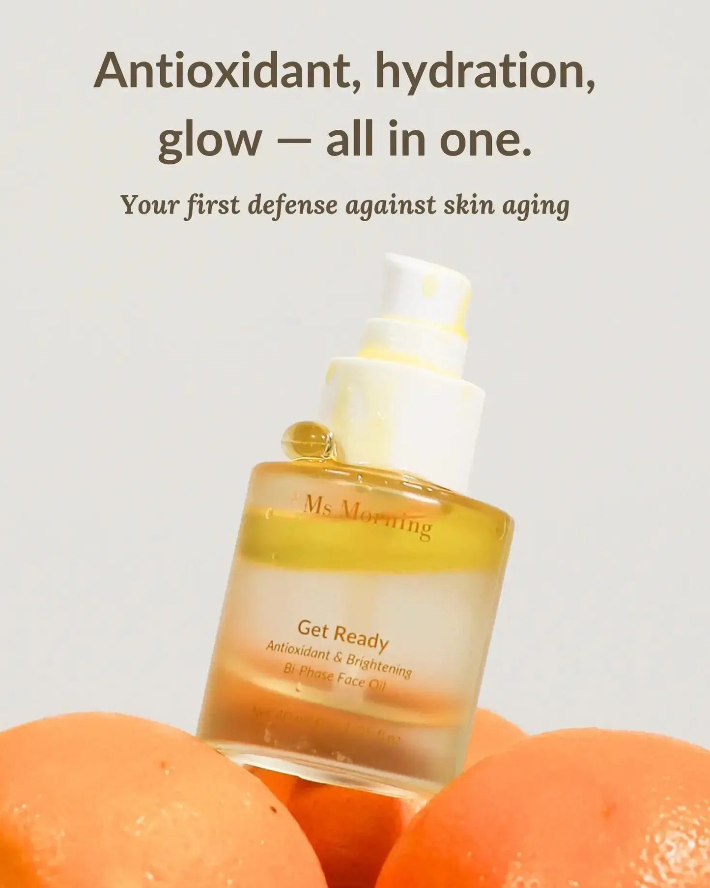 Ms Morning skincare bi-phase oil formula for glowing skin