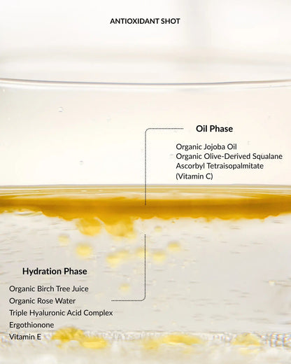 Bi-phase face oil shaken to activate antioxidant formula by Ms Morning, Korean skincare made in Australia