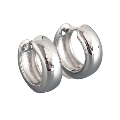 Polly Chunky Huggie Earrings Silver